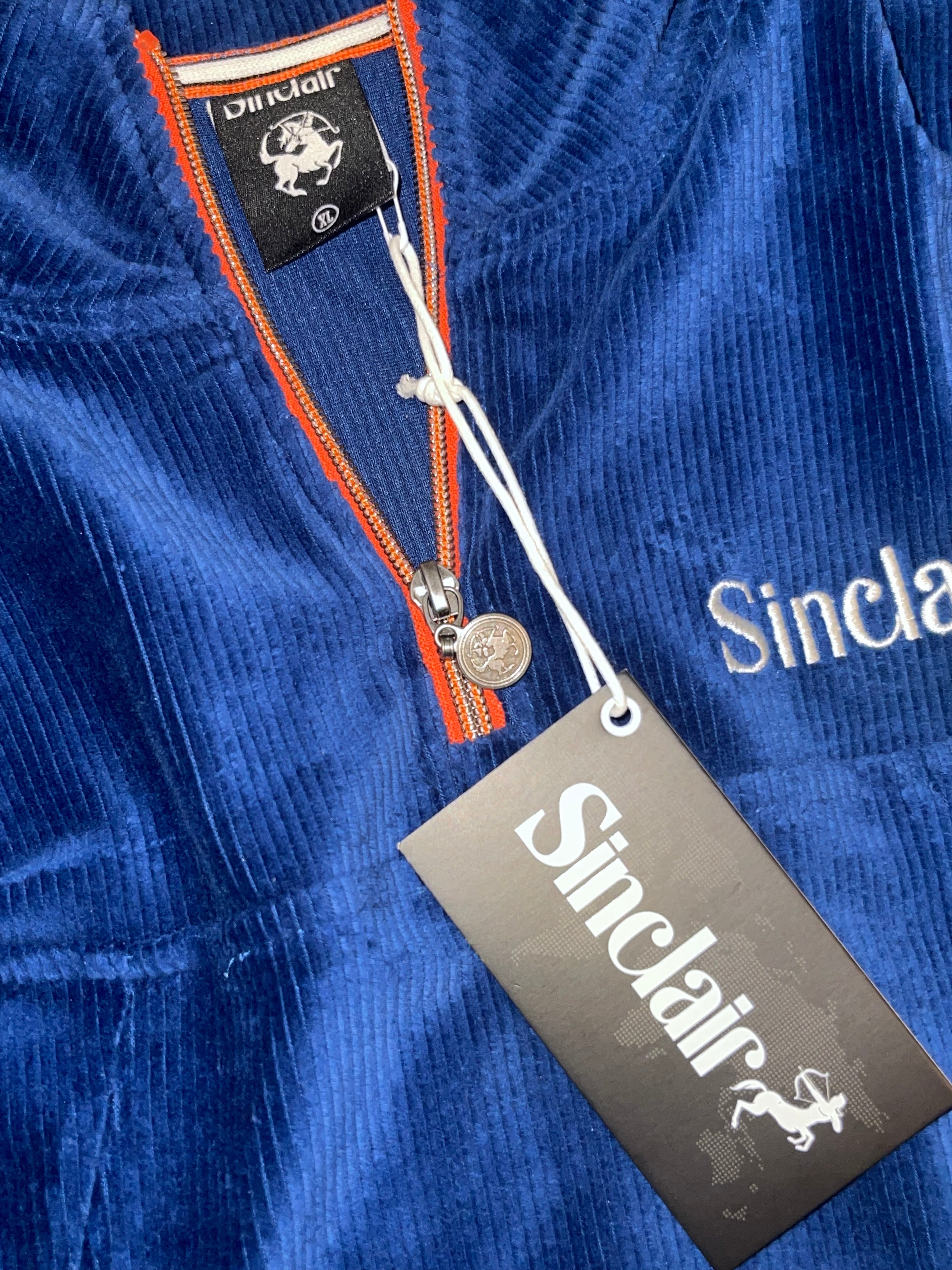 Sinclair Global Blue Corduroy Zip Sweater (XL)