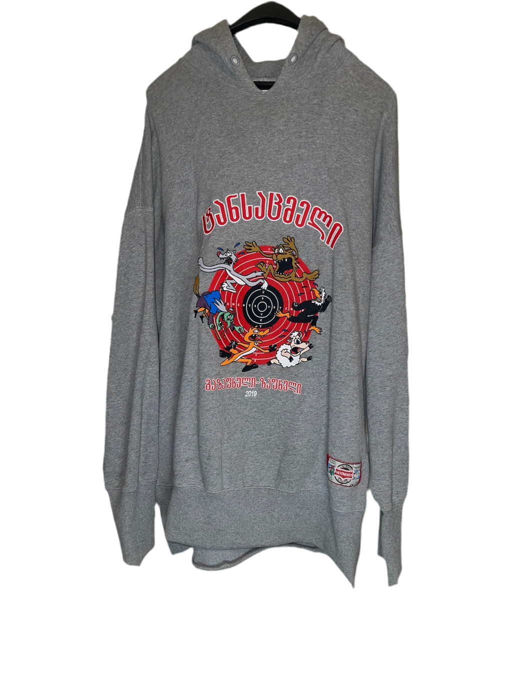 Vetements AR Cartoon Shooting Target Hoodie(L)