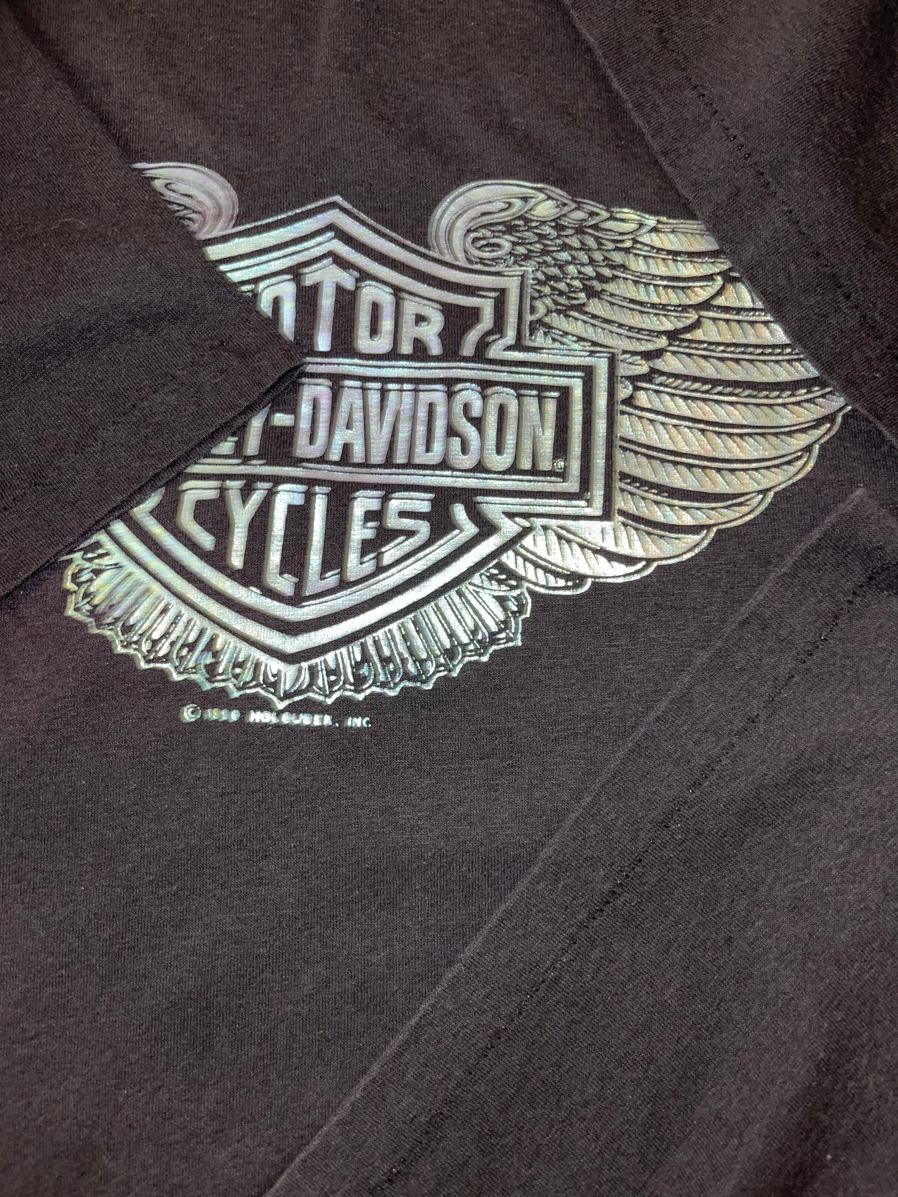 Harley Davidson Vintage Iridescent Logo T-Shirt(XL)