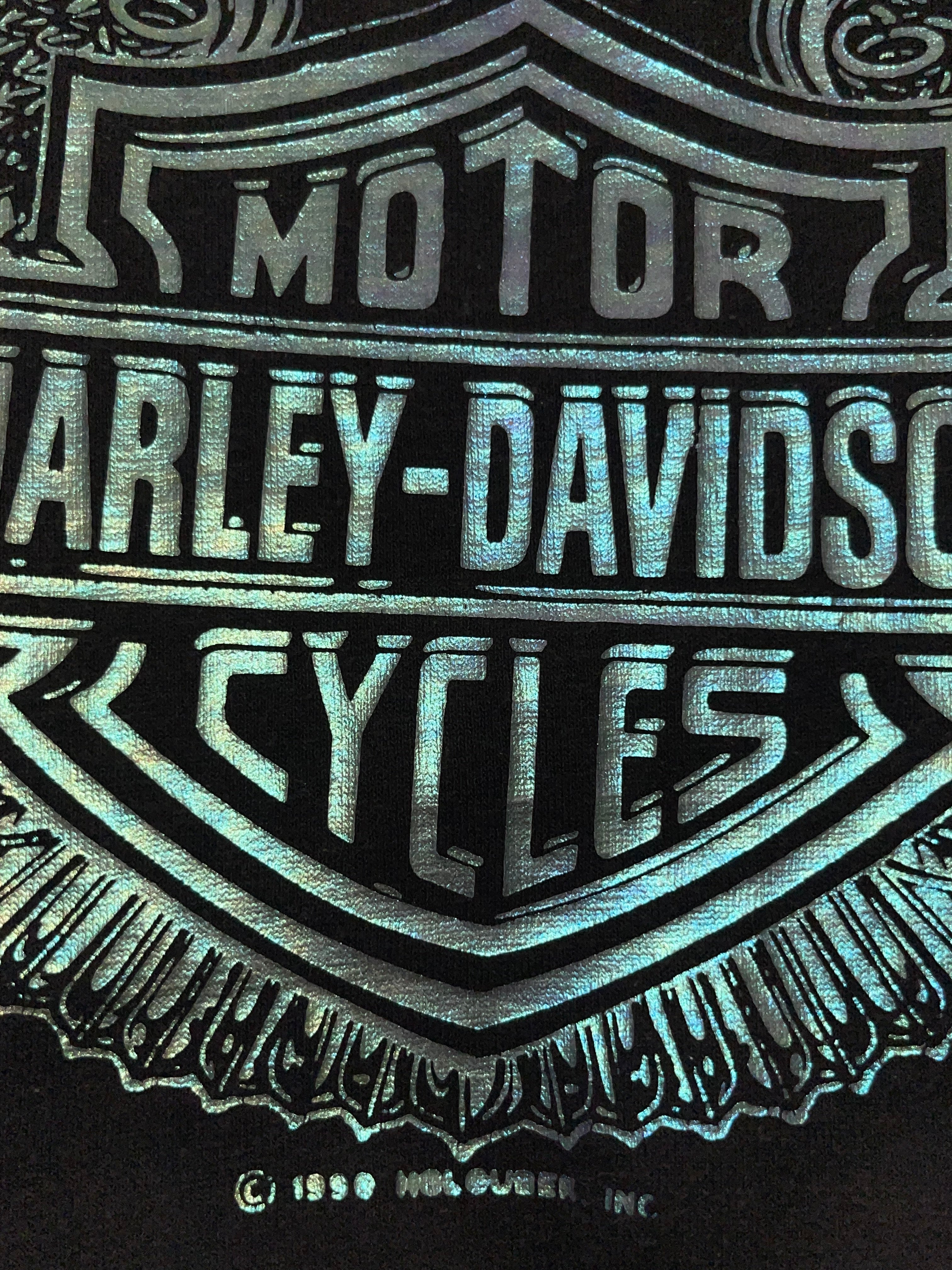 Harley Davidson Vintage Iridescent Logo T-Shirt(XL)