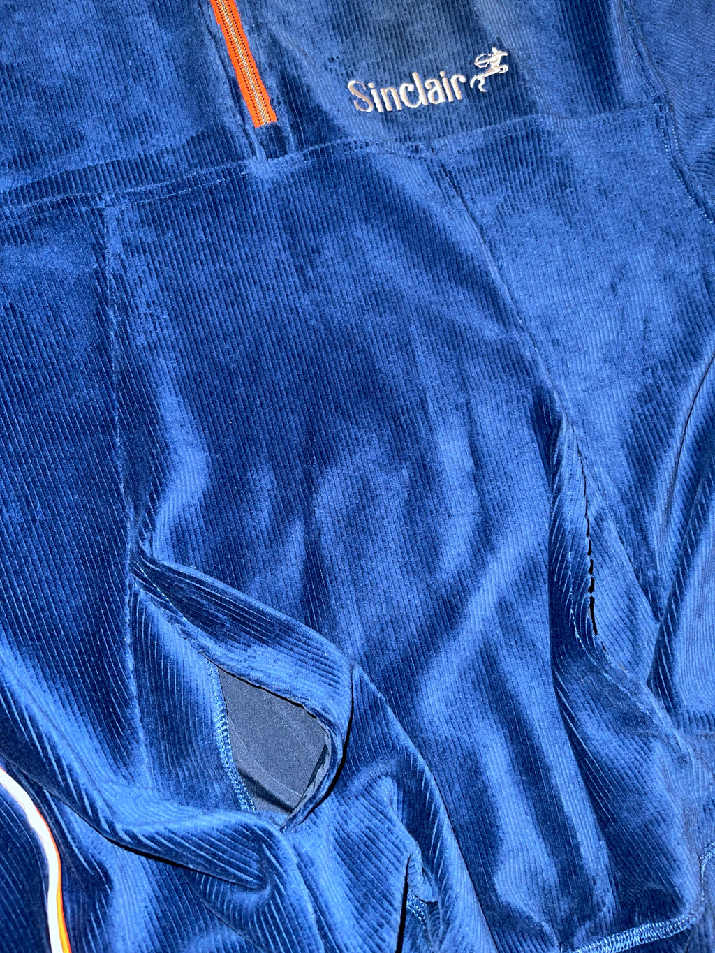 Sinclair Global Blue Corduroy Zip Sweater (XL)