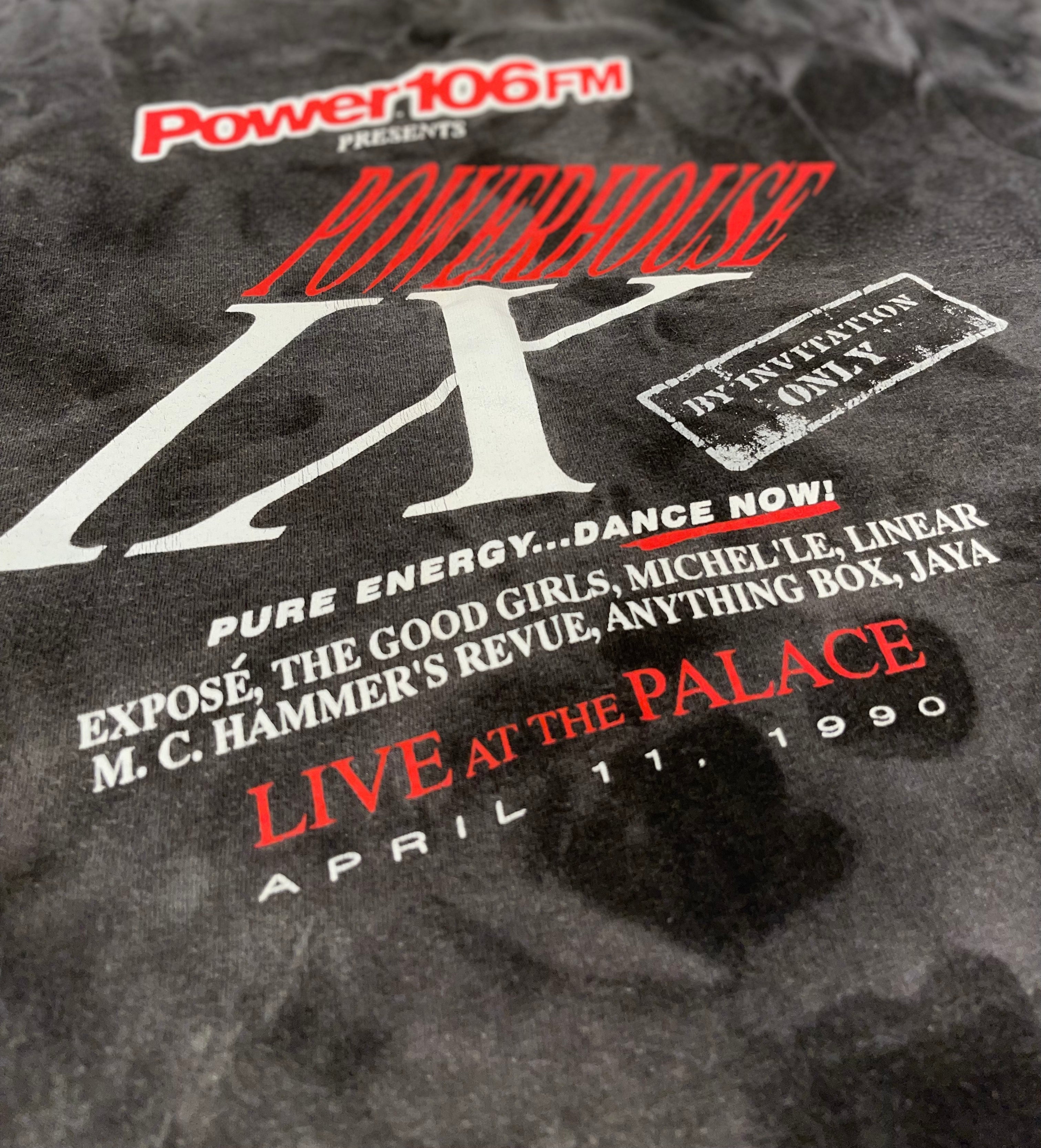 Black Dyed Power106 Vintage T-Shirt(L)