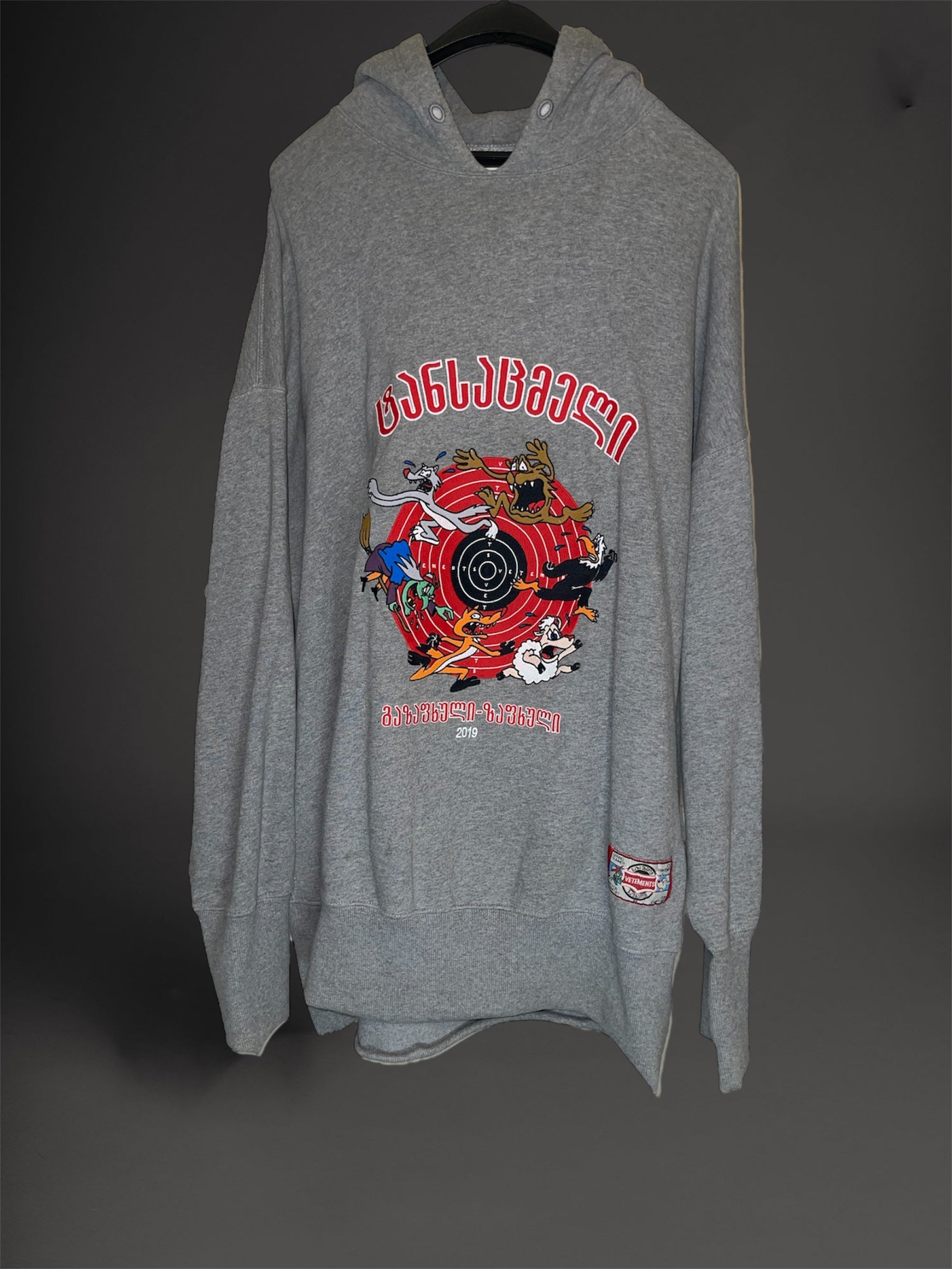 Vetements AR Cartoon Shooting Target Hoodie(L)