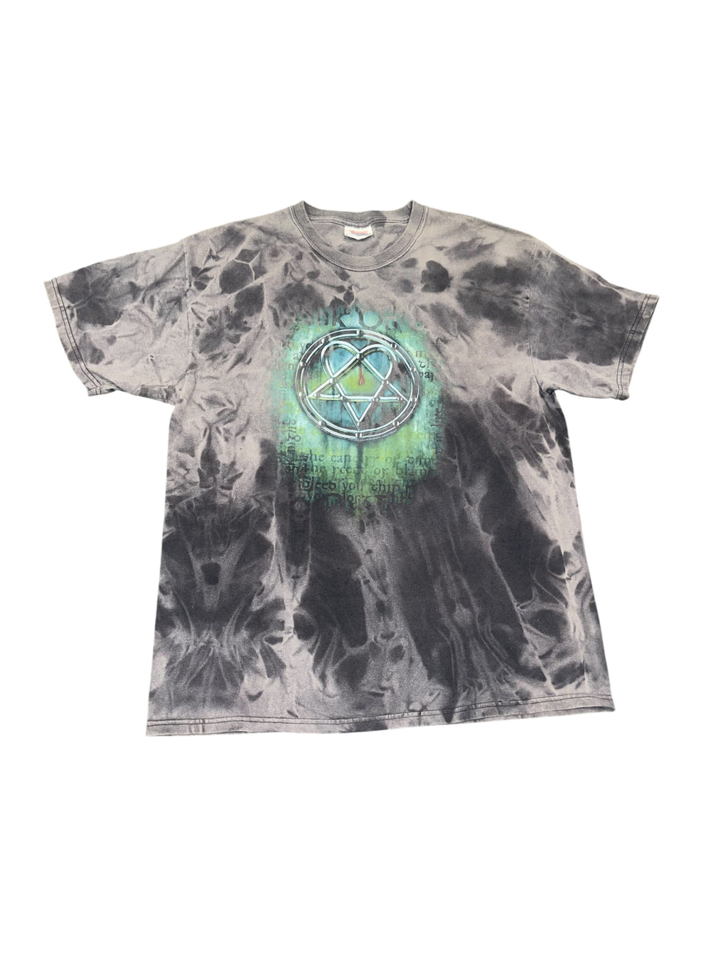 Black Dyed HIM Heartagram Dyed T-Shirt(L)