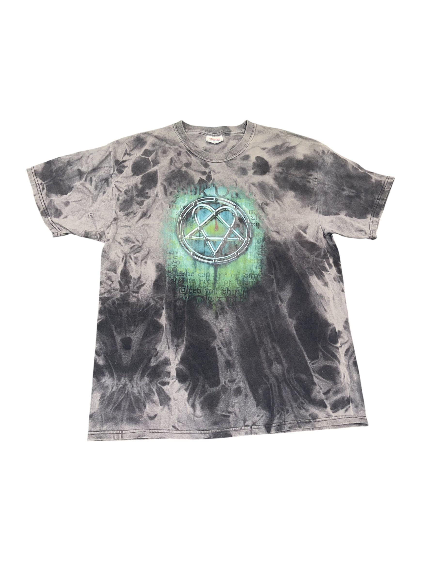 Black Dyed HIM Heartagram Dyed T-Shirt(L)