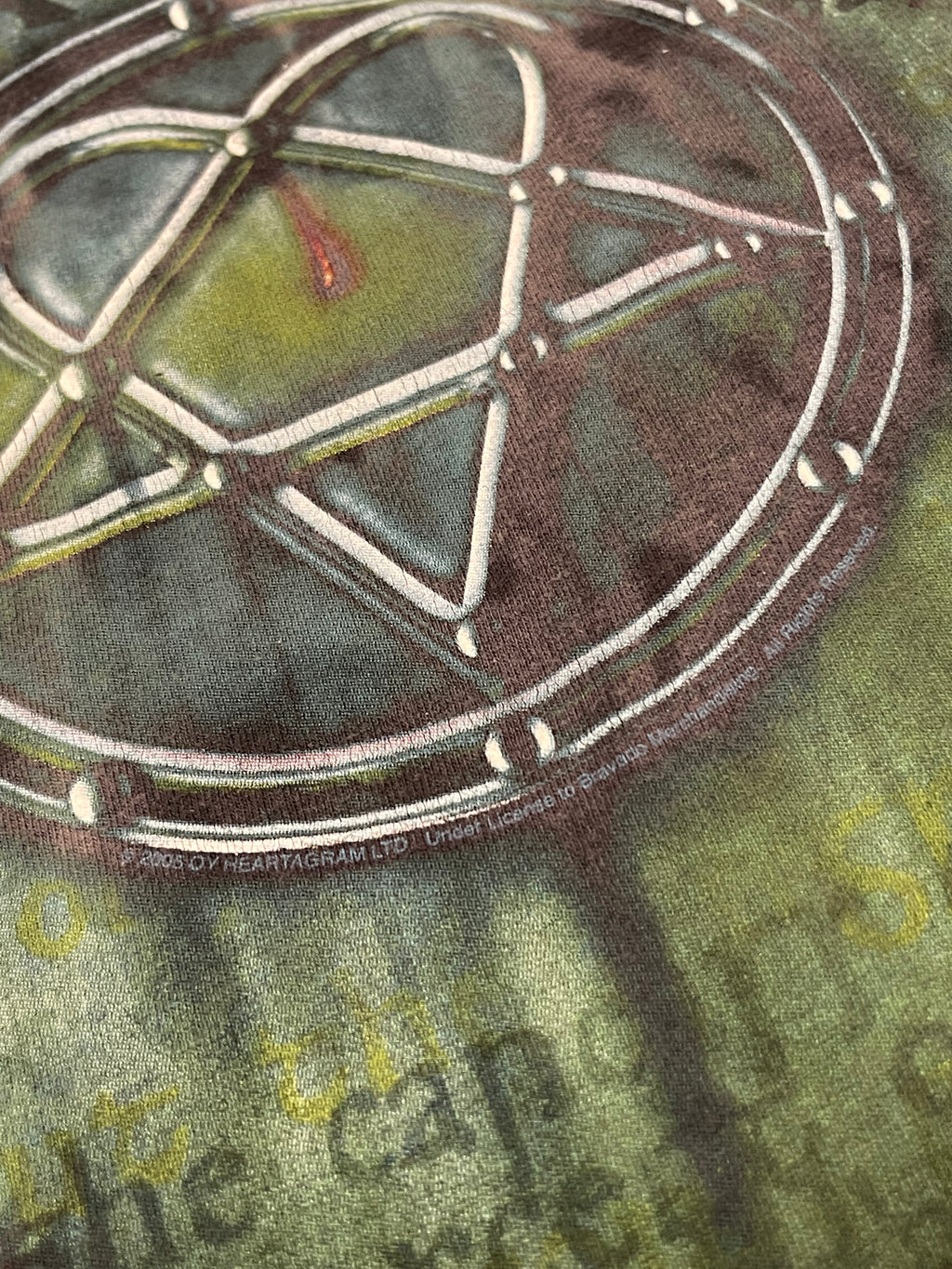 Black Dyed HIM Heartagram Dyed T-Shirt(L)