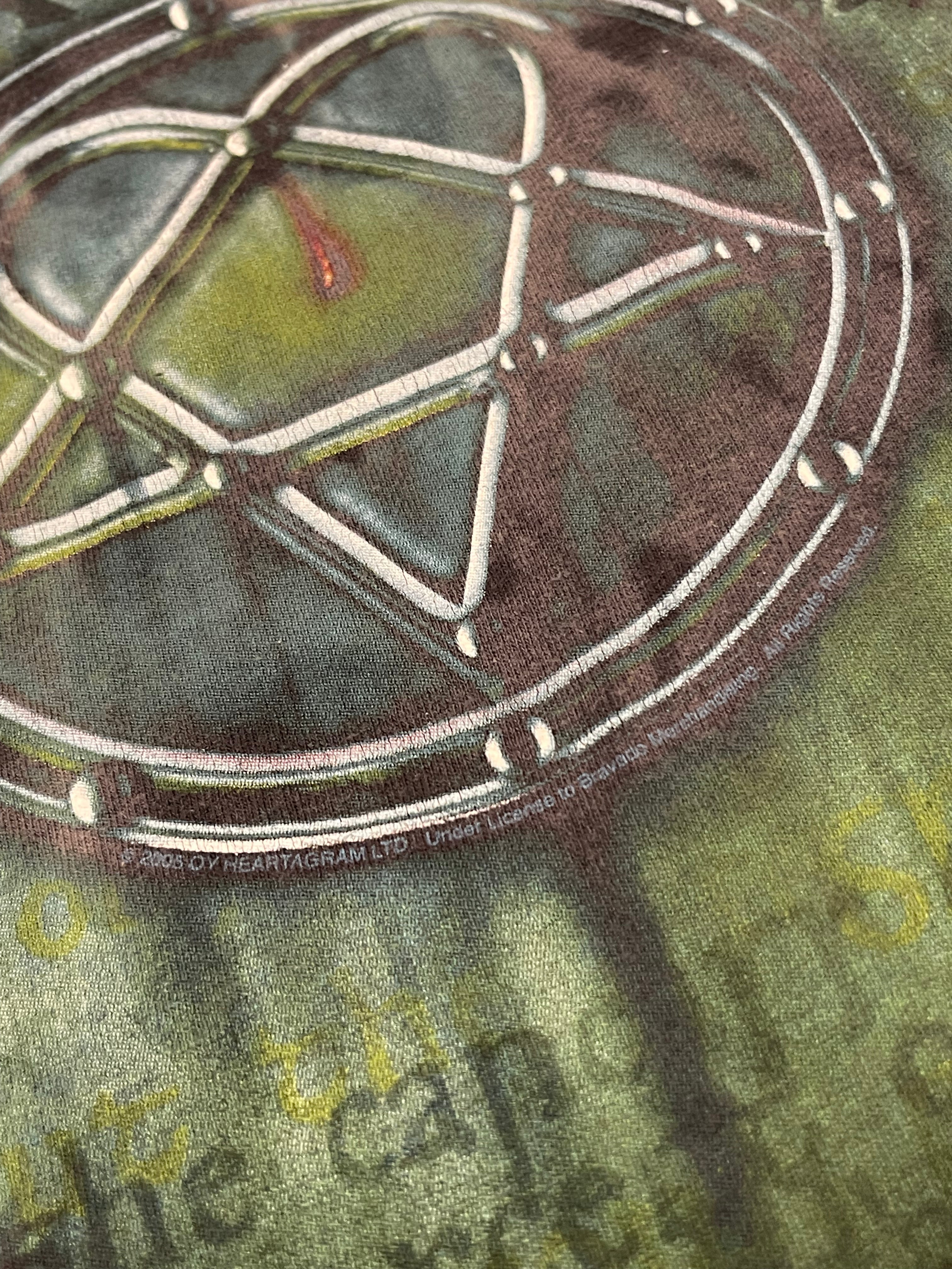 Black Dyed HIM Heartagram Dyed T-Shirt(L)