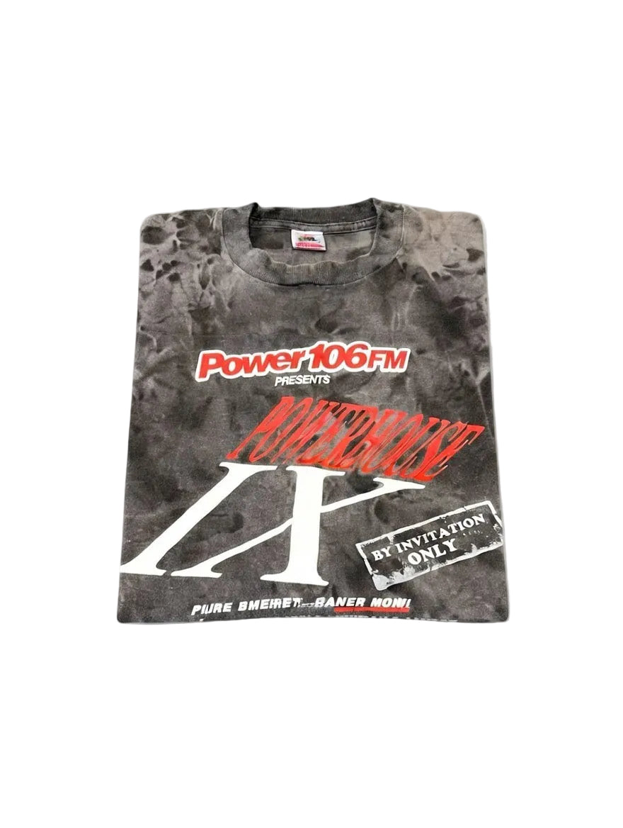 Black Dyed Power106 Vintage T-Shirt(L)