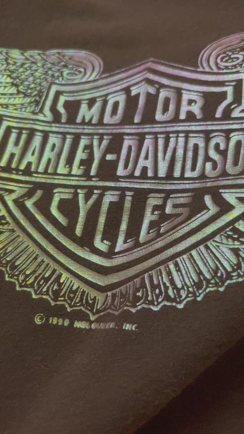 Harley Davidson Vintage Iridescent Logo T-Shirt(XL)