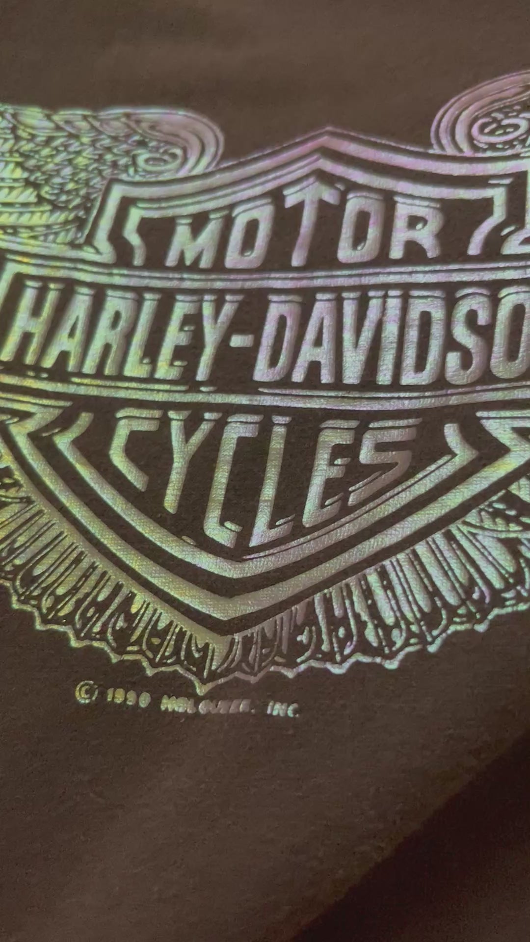 Harley Davidson Vintage Iridescent Logo T-Shirt(XL)